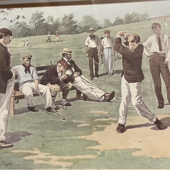 A. B. Frost Artwork - 2 pieces of vintage golf prints - Picture 3 of 7